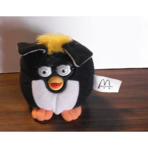 Furby " Peluche Noire Meche Jaune" By Mc Do , Mc Donald 2001