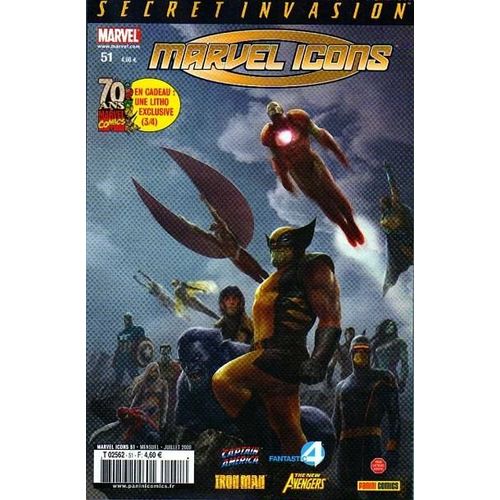  " L'empire ( 4 ) " ( Captain America / Fantastic 4 / Iron Man / The New Avengers ) : Marvel Icons ( Secret Invasion ) N° 51 ( Juillet 2009 )