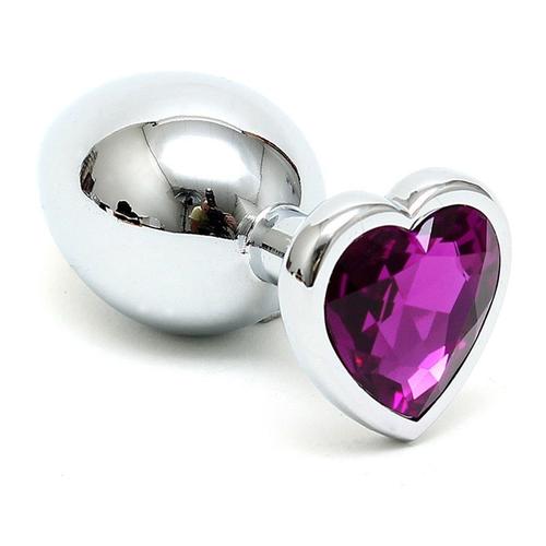 Plug Bijou En Inox Avec Cristal - Pourpre, Rose, Rouge Ou Transparent - Pourpre