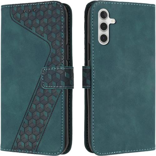 Coque Pour Samsung Galaxy A24 4g / A25 5g, Coque Samsung A24 4g, Etui Protection Housse Premium En Cuir Pu,Pochette Fermeture Magnétique,Flip Case Compatible Avec Galaxy A24 4g (Book Grün)