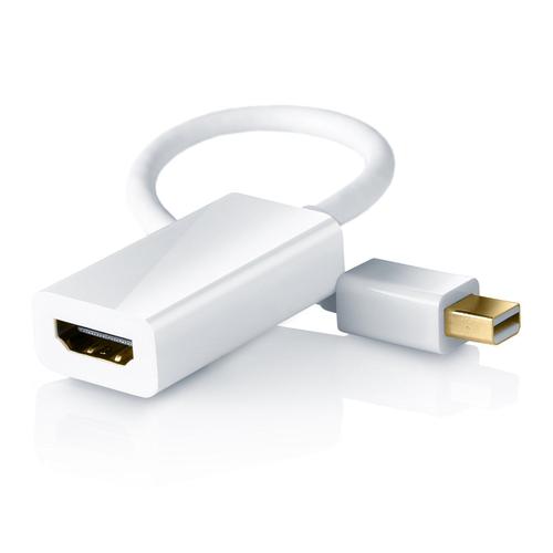 Câble Adaptateur mini Displayport vers HDMI Link-e (MAC, Apple, Full HD, Macbook, PRO, Air, 1080p, connecteurs dorés...)
