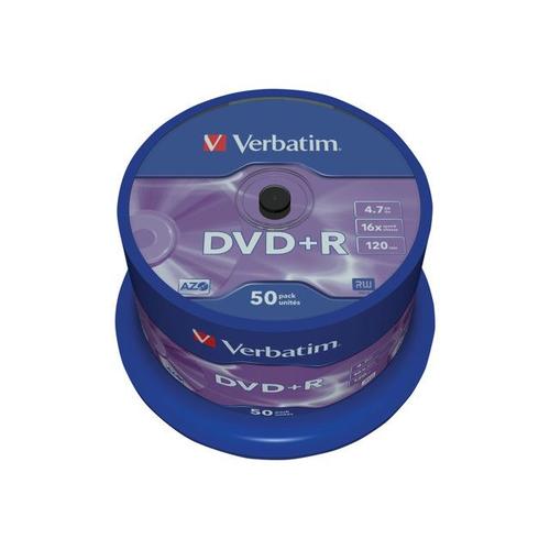Verbatim - 50 x DVD+R - 4.7 Go 16x - argent mat - spindle