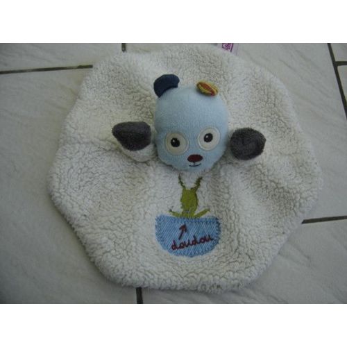 Doudou Plat Lapin/Mouton Bleu Pommette
