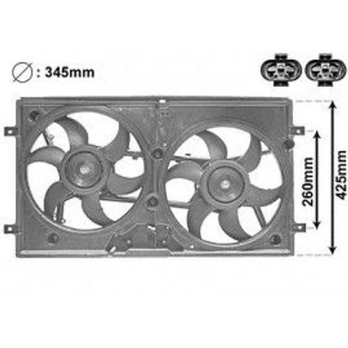 Ventilateur double pour Volkswagen Transporter T4 de 1990 à 2003 Type 3