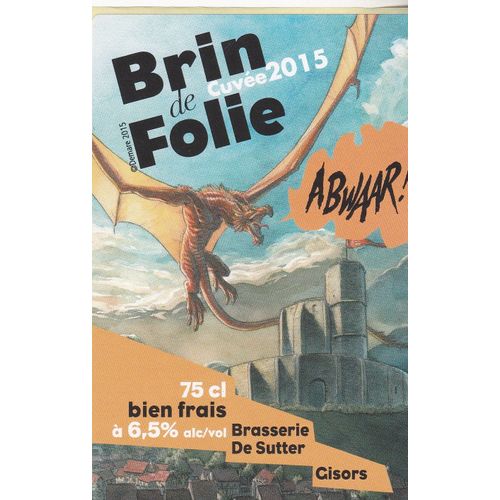 Etiquette Bière Demare Nicolas Festival Bd Gisors 2015 (Le Sang Du Dragon..)