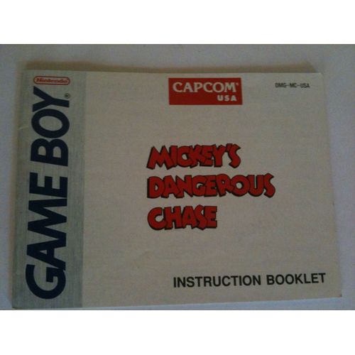 Notice Americaine Jeu Gameboy Mickey's Dangerous Chase