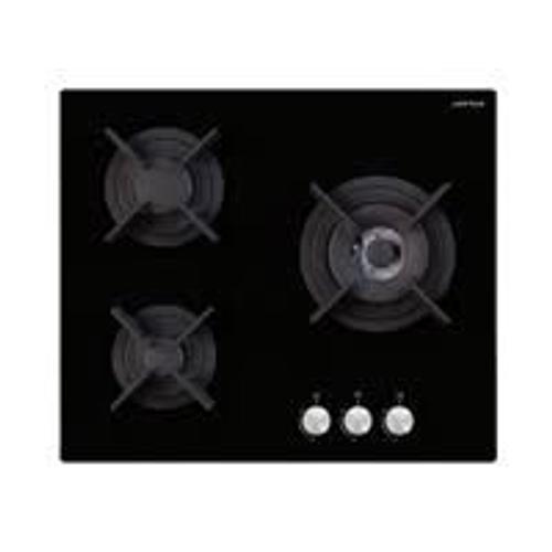 Airlux AV635HBK - Table de cuisson au gaz - 3 plaques de cuisson - Niche - largeur : 55 cm - profondeur : 47 cm - sans cadre - verre noir