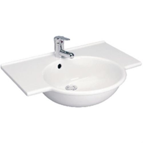 Porcher-Lavabo-plan autoportant SAPHO 65x52cm en grès, avec trop-plein, blanc Réf P164401