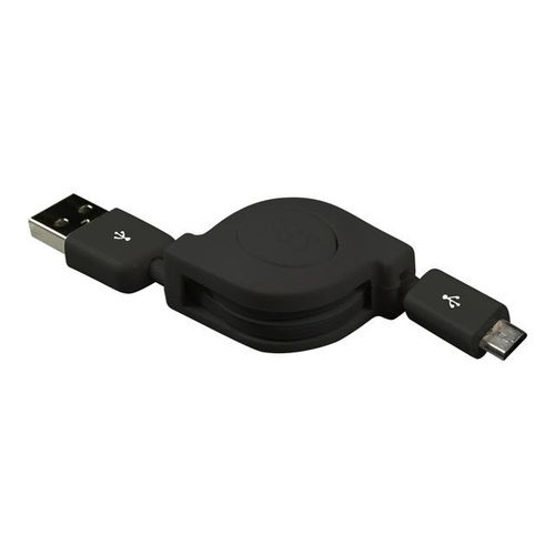 SBS Power - Câble USB - Micro-USB de type B (M) pour USB (M) - 80 cm - rétractable - noir