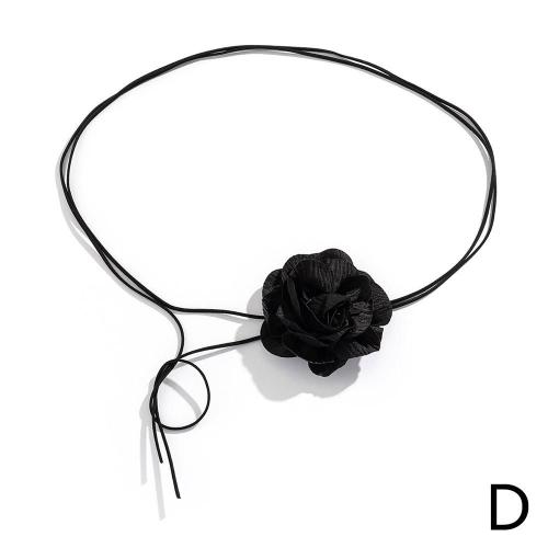 D Gothique Elegant Grande Fleur Rose Clavicule Cha?Ne Collier Femmes Tour De Cou Mariee D