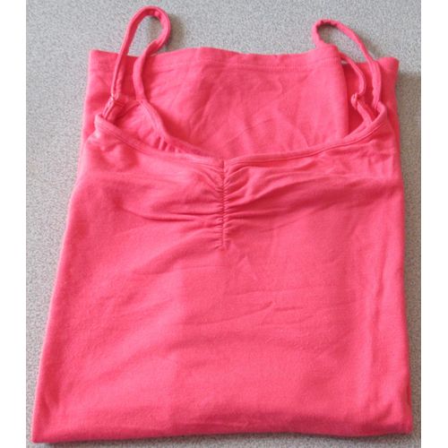 Débardeur Fluide À Fines Bretelles Réglables - Devant Plissé Par Petites Fronces Verticales - Rose - Viscose Et Élasthane - Légèrement Extensible - Marque Anglaise M & S Woman