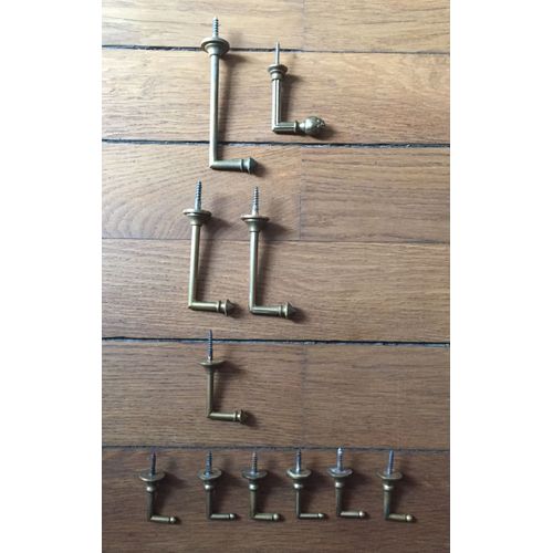 Lot De 11 Crochets À Embrasses De Rideaux En Laiton De 11,5 Cm À 3,5 Cm De Long