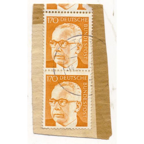 Timbre Allemagne, Bundespost : Gustav Heineman, 2 Timbres Oblitérés, Valeur 170