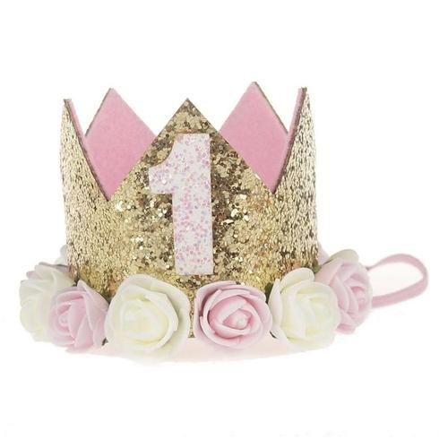 Blanc 1 Chapeau De Fete De Premier Anniversaire Pour Bebe Filleprincesse Fleurie