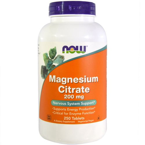 Now Foods, Magnesium Citrate, 200 Mg, 250 Tablets 