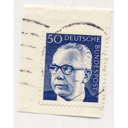 Timbre Allemagne, Bundespost : Timbre Oblitéré, Gustav Heineman, Valeur 50