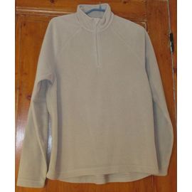 Sweat Avec Encolure Zippée - Quechua De Decathlon Creation - Taille S (88/91cm) - Beige - 100% Polyester Fibre Stratermic