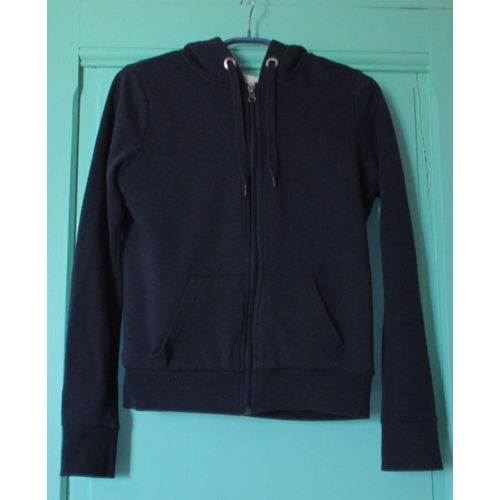 Blouson À Capuche Jennyfer - Marine Doublure Blanc Cassé - 75%Polyester/25%Coton - Taille M (Environ 14 Ans)