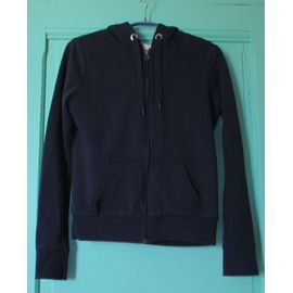 Blouson À Capuche Jennyfer - Marine Doublure Blanc Cassé - 75%Polyester/25%Coton - Taille M (Environ 14 Ans)