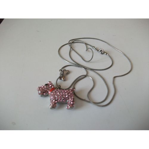Collier De Chien En Acier Et Rose