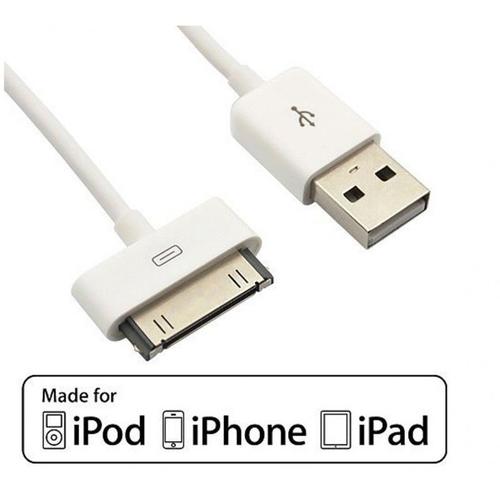 Câble Iphone 3/3gs/4/4s-Ipod-Ipad - Blanc