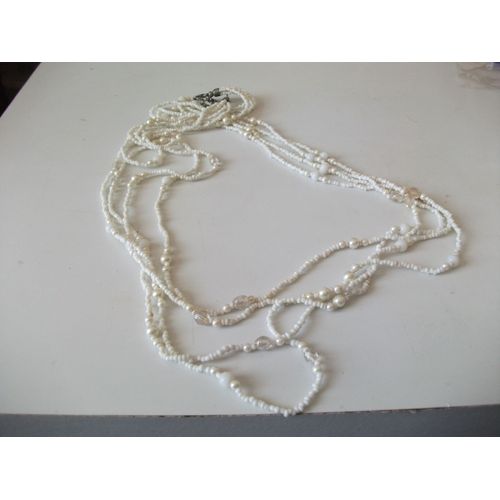 Collier De Perles Blanc