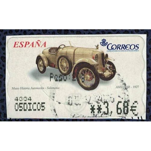 Espagne Vignette Voiture Amilcar 1927 Sur Fragment Musée Salamanque