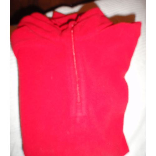 Pull Rouge "Quechua" Taille 12 Ans - 100% Polyester - Col Avec Fermeture Éclair