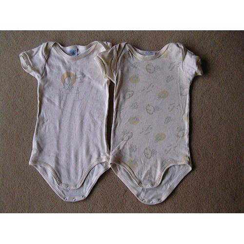 Lot De 2 Bodies Petit Bateau Manches Courtes 1 An