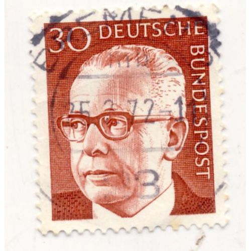 Timbre Allemagne, Bundespost :  Timbre Oblitéré, Gustav Heideman, Valeur 30