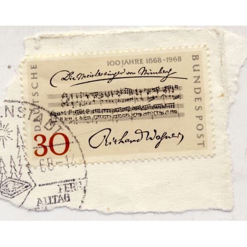 Timbre Allemagne, Bundespost :  Timbre Oblitéré, 100 Jahre 1868-1968 Die Meistersinger Von Nürnberg (100 Ans Des Maîtres Chanteurs De Nuremberg), Valeur 30