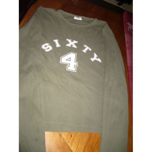 T-Shirt Manches Longues Marque Sixty Coton 14 Ans Kaki