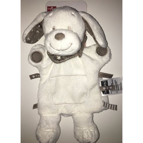 Doudou Chien Blanc Influx Marionnette 