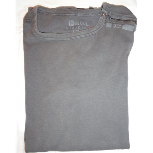 Tee-Shirt Gris À Manches Longues - Petite Fermeture Éclair Sur L'épaule - 16 Ans (174cm) - Marque Bikool