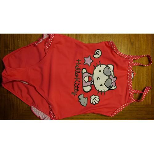 Maillot De Bain Hello Kitty 1 Pièce  10 Ans Fuchsia Neuf