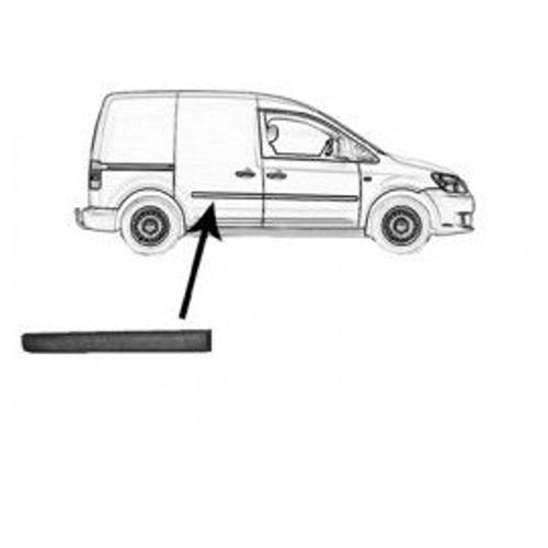 Moulure De Porte Arrière Droite Couleur Noire Pour Volkswagen Caddy De 2004 À Sept 2010