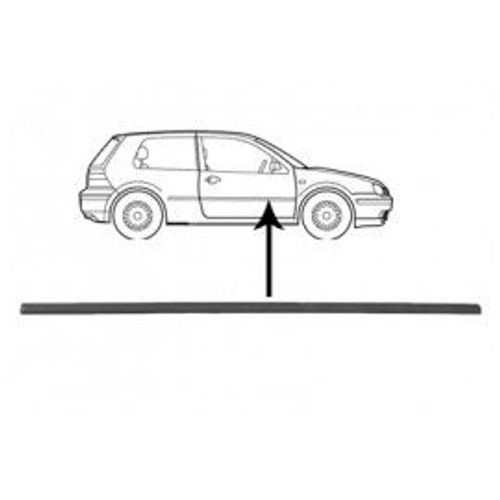 Moulure De Porte Avant Droite Couleur Noire Pour Volkswagen Golf 3 De Nov 1997 À 2003 Version 2/3 Portes