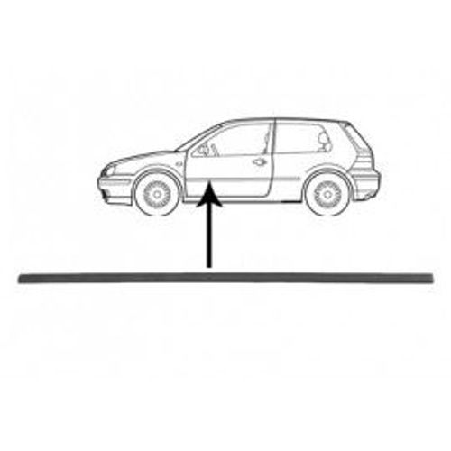 Moulure De Porte Avant Gauche Couleur Noire Pour Volkswagen Golf 3 De Nov 1997 À 2003 Version 2/3 Portes
