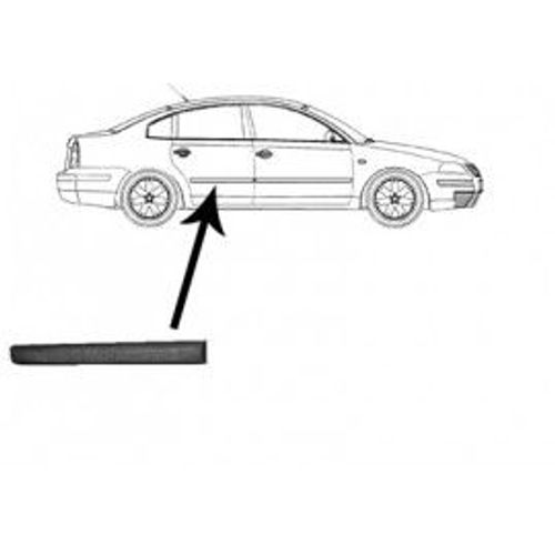 Moulure De Porte Arrière Droite Couleur Noire Pour Volkswagen Passat De Nov 1996 À Fév 2005