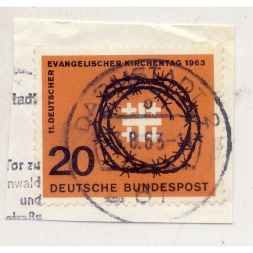 Timbre Allemagne, Bundespost :  Timbre Oblitéré, 11 Deutscher Evangelischer Kirchentag 1963 (11ième Journée Des Églises Évangféliques Allemandes), Valeur 20
