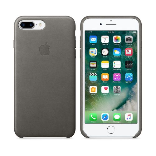 Coque Apple Iphone 7 Plus Cuir Gris Orage