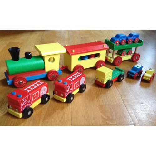 Lot Heros - Train Et Véhicules Bois