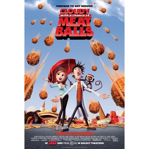 Tempête De Boulettes Géantes / Cloudy With A Chance Of Meatballs - Affiche Américaine Roulée Originale De Cinéma - Format 70x100 Cm - Un Film De Chris Miller - Année 2009