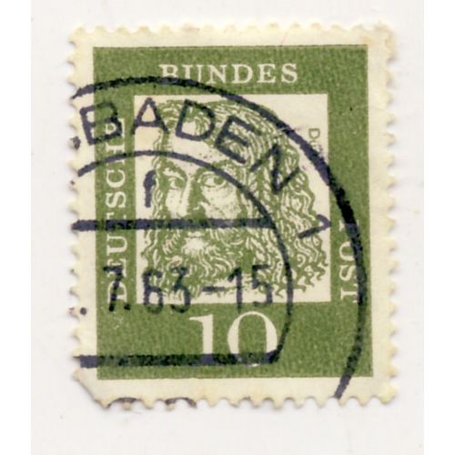 Timbre Allemagne, Bundespost :  Timbre Oblitéré, Dürer, Valeur 10