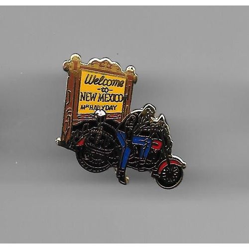 Pins Musique Johnny Hallyday Welcome Johnny New Mexico Modèle Argenté