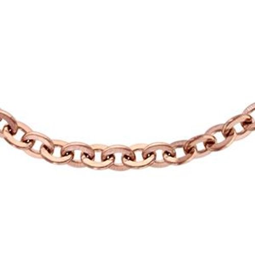 Chaîne Acier Et Pvd Rose Miroir Forçat Fine 2mm 42+4cm