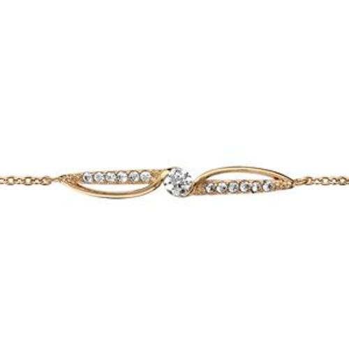 Bracelet Plaqué Or Oxydes Blancs Sertis 16+2cm