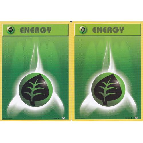 2 Cartes Pokemon - Energy Plante - 92/100 - Cp6 -