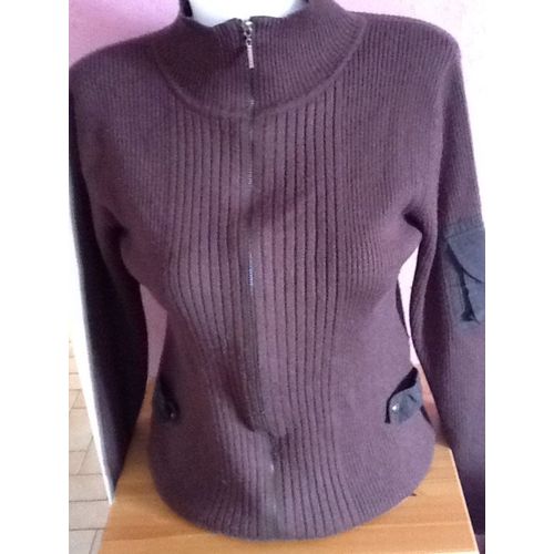 Gilet Animale Laine L Marron