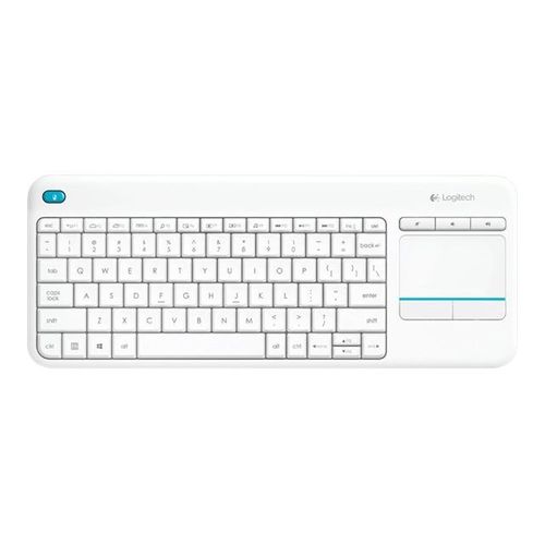 Clavier tactile sans fil Logitech K400 Plus - Clavier - sans fil - 2.4 GHz - Espagnol - blanc